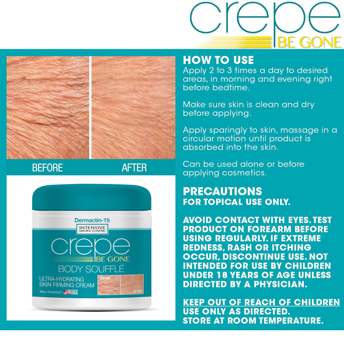 Close-up of Dermactin ingredients label highlighting nourishing formulation benefits