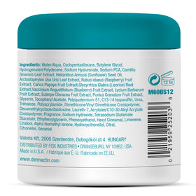 Dermactin jar open to reveal whipped soufflé texture that hydrates skin deeply