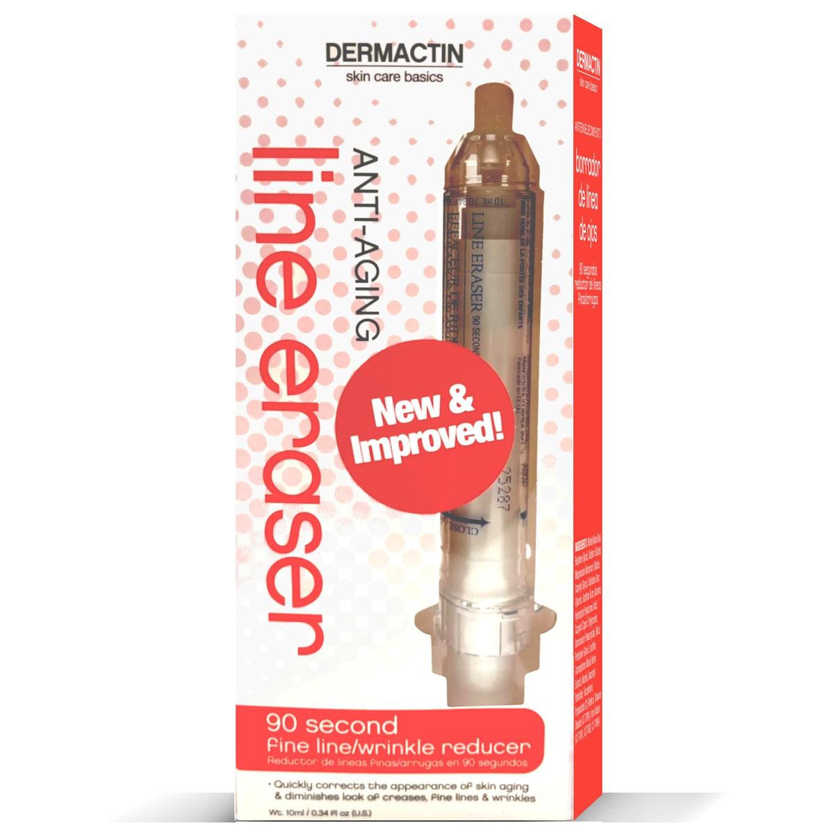 Dermactin front packaging showing precise applicator and compact benefit