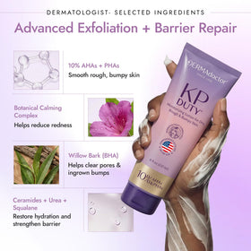 DERMAdoctor application on arm demonstrating smoothing action and visible texture benefit