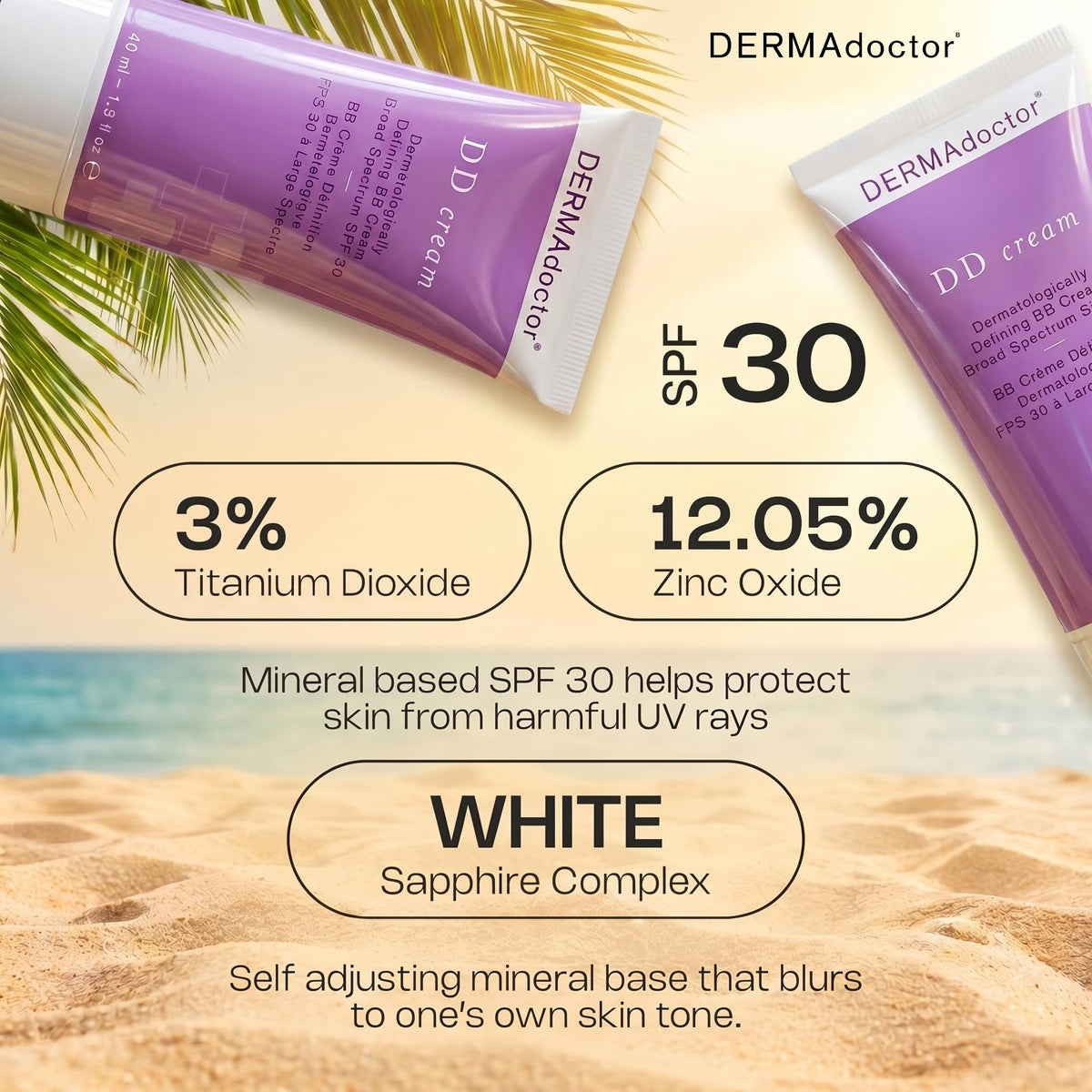 DERMAdoctor application before and after on face demonstrating natural evening of skin
