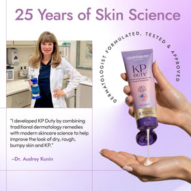 DERMAdoctor before and after composite showing improved bumps and confidence benefit