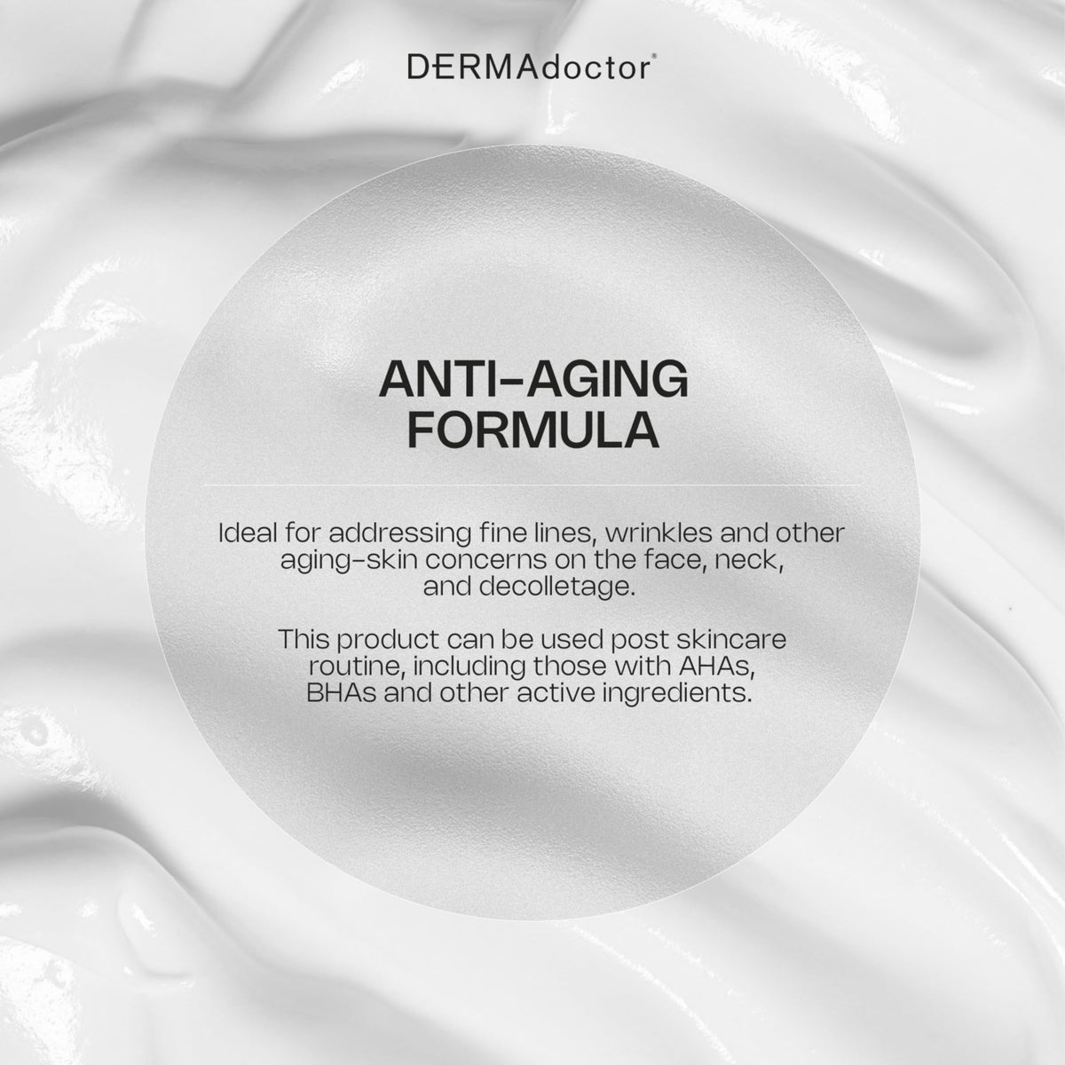 DERMAdoctor texture close-up revealing lightweight cream for quick absorption benefit