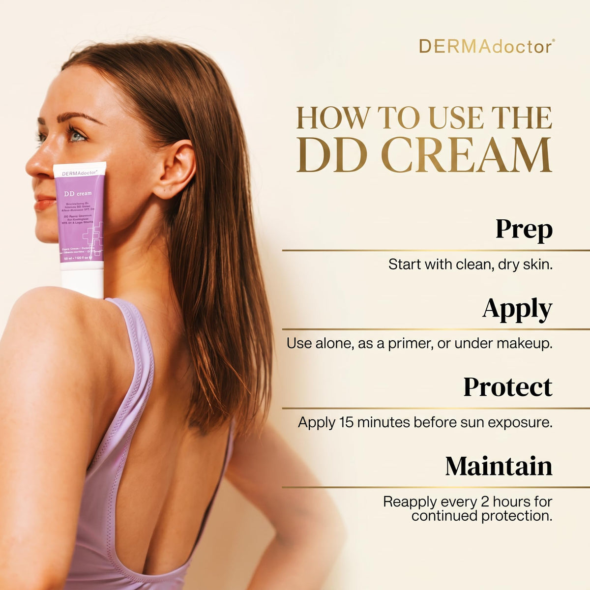 DERMAdoctor texture close-up swirl highlighting lightweight, blendable formula