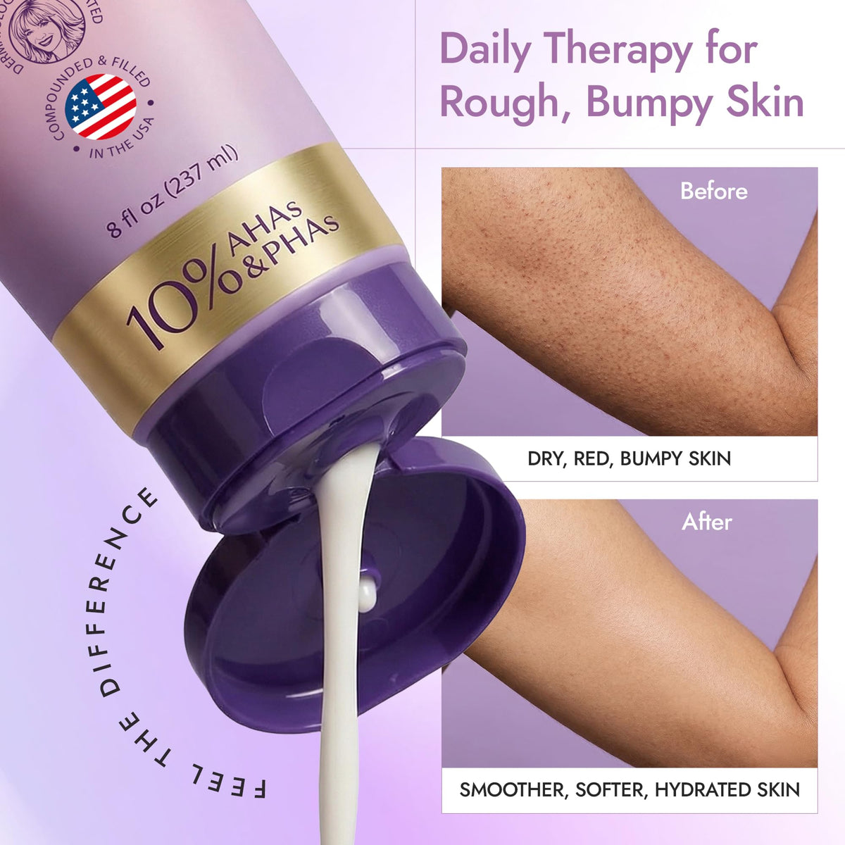 DERMAdoctor ingredient highlights label showing AHAs and ceramides for exfoliation benefit
