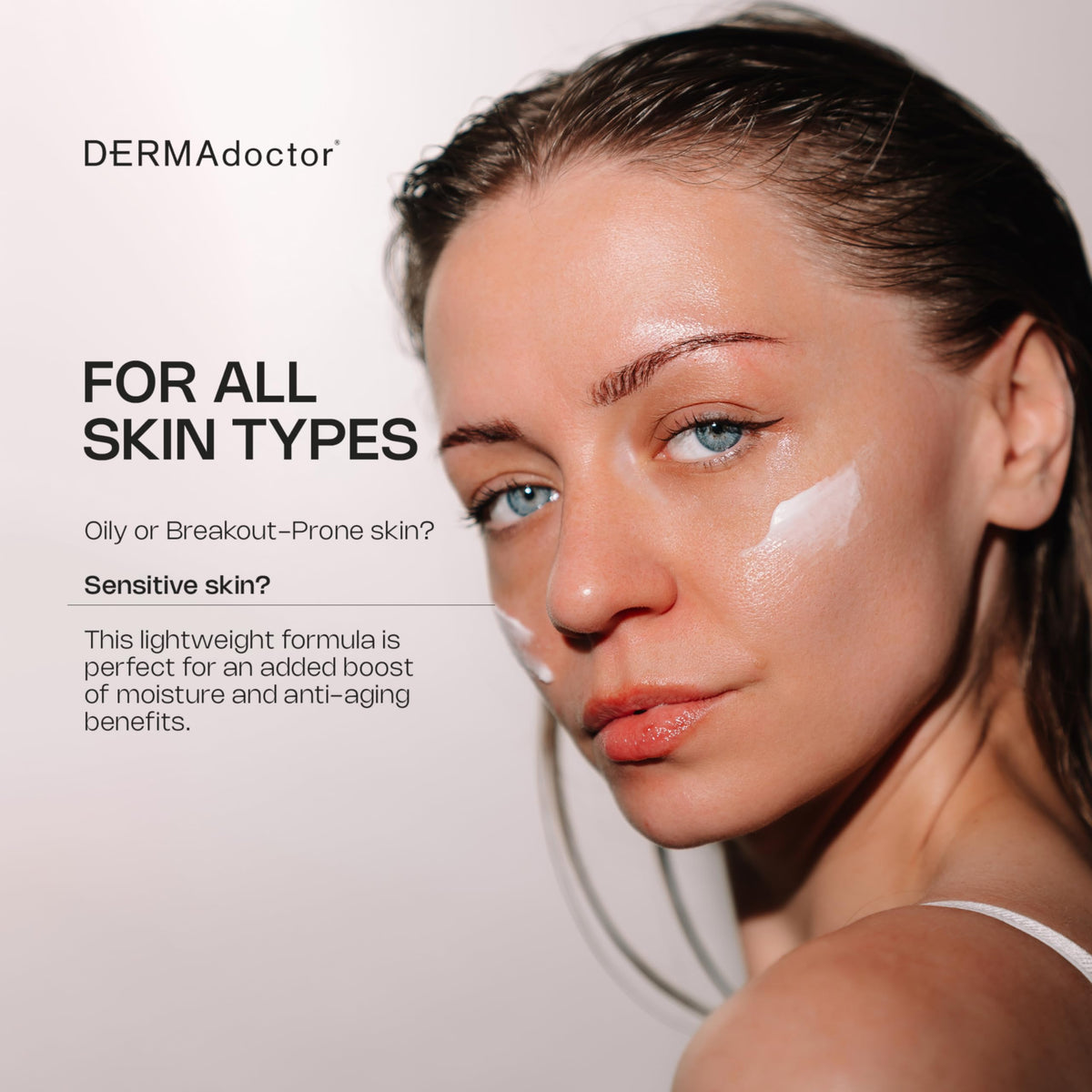 DERMAdoctor ingredient collage highlighting peptides, ceramide and antioxidants benefit