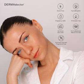 DERMAdoctor moisturizer on bathroom counter for daily routine comfort