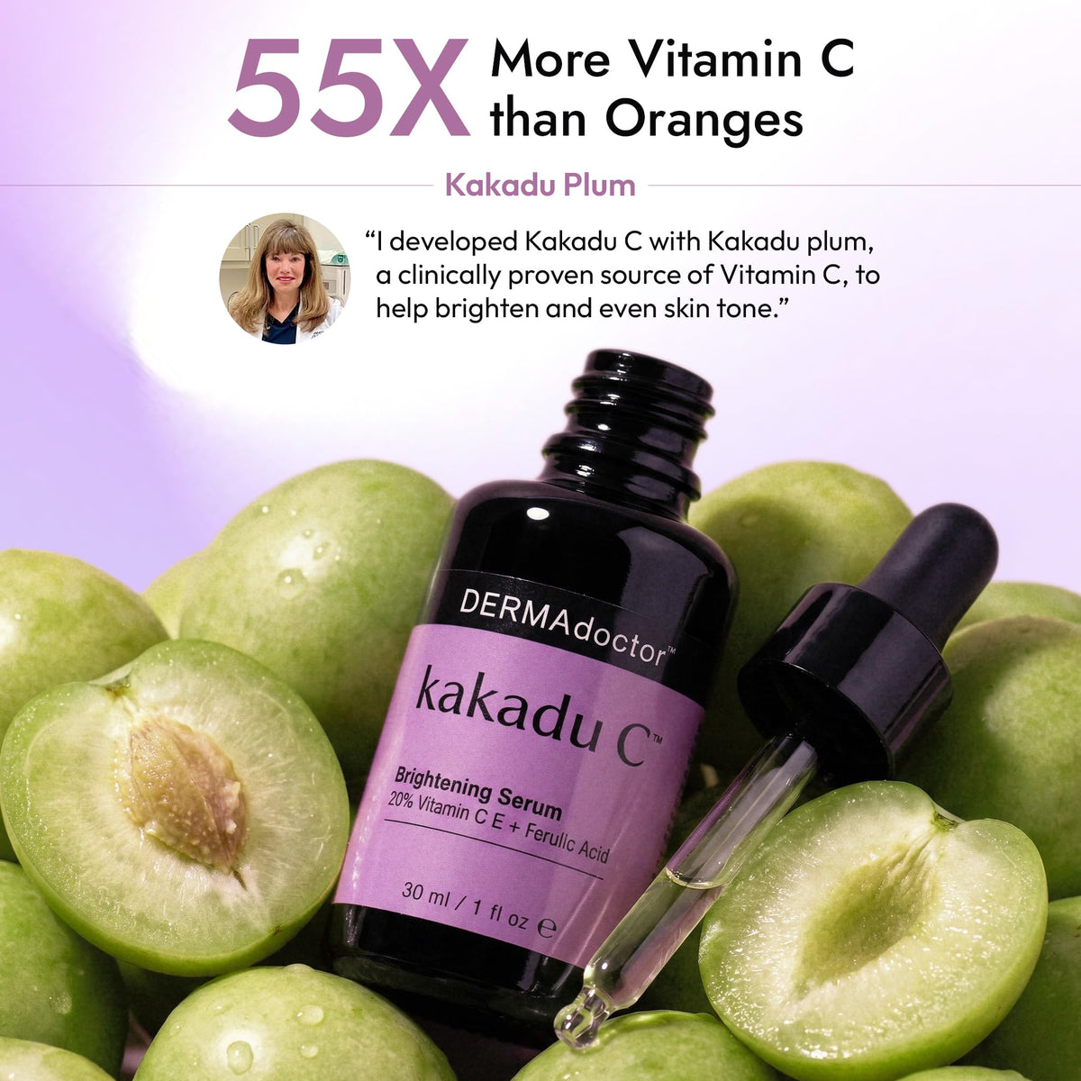 DERMAdoctor serum drop on skin showing lightweight texture and quick absorbency