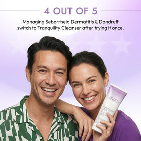 DERMAdoctor applying cleanser to beard and chest showing multi-use benefit: simplifies regimen