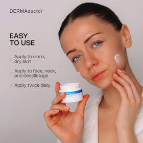 DERMAdoctor application on cheek demonstrating redness relief