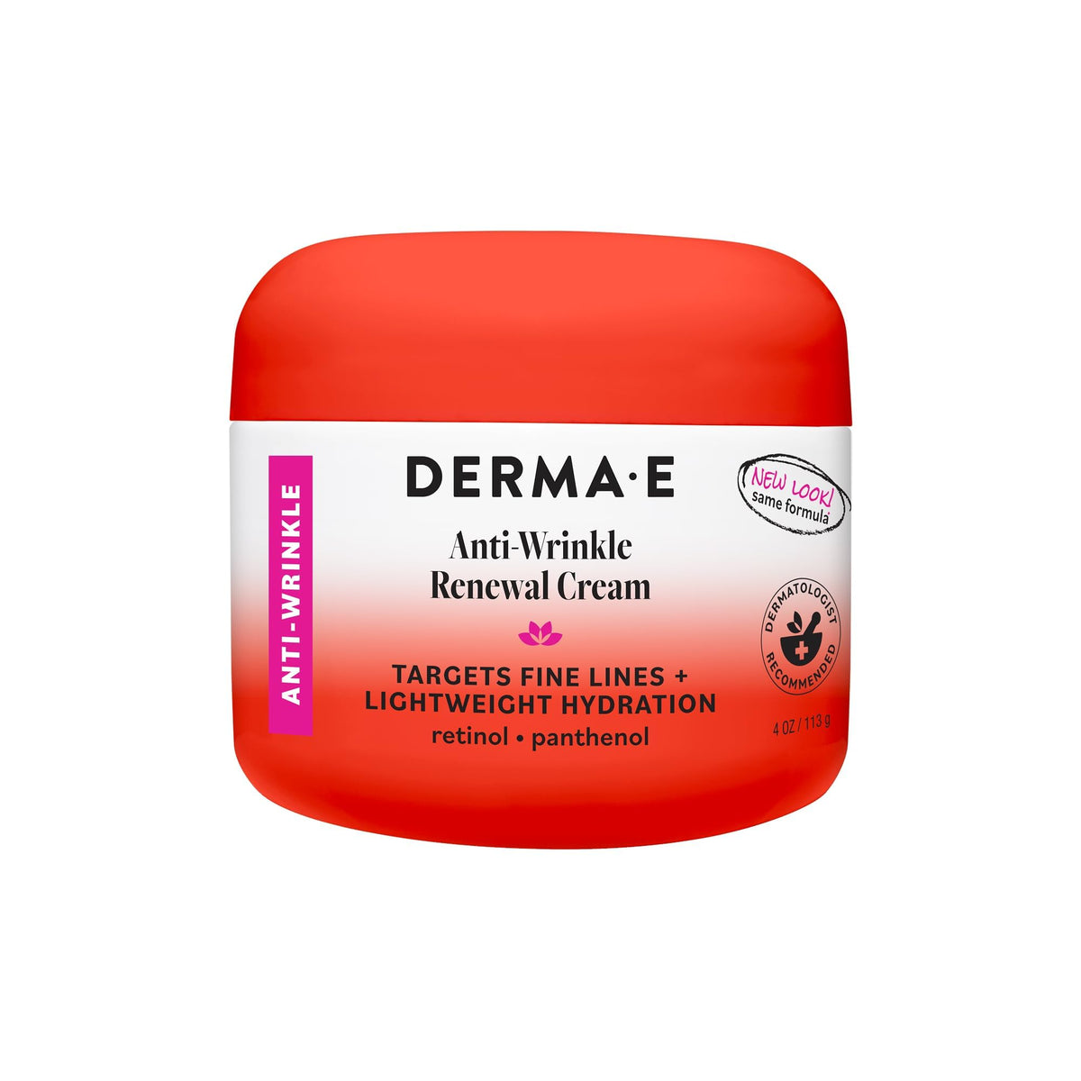 Derma E front jar view showing clean packaging and product name benefit of hydration