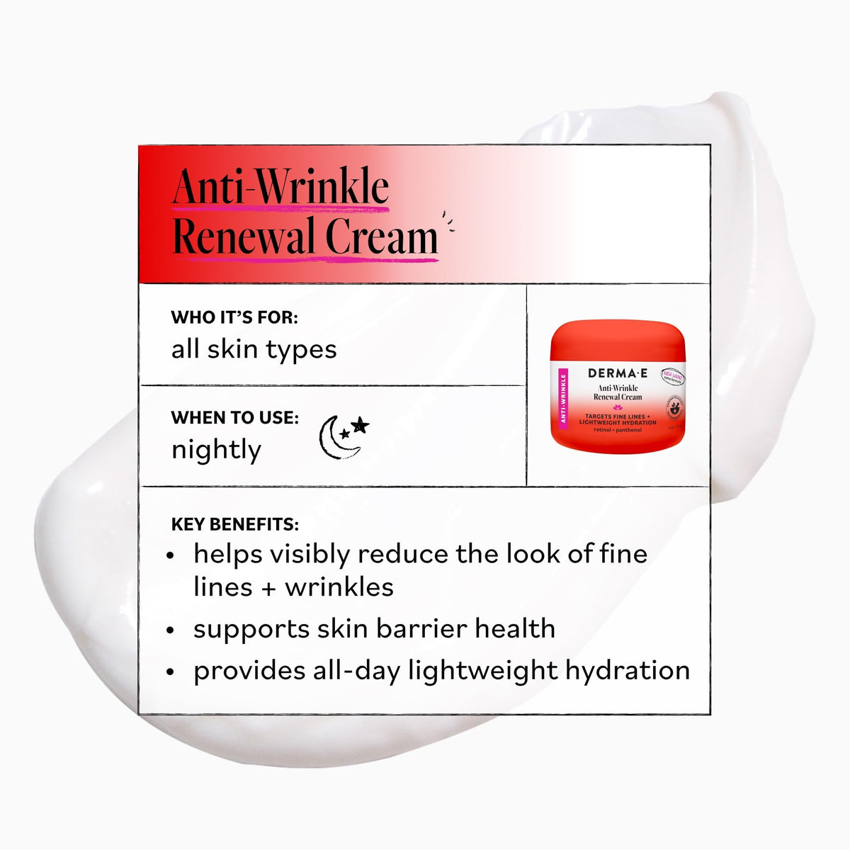 Derma E jar in a hand to show 4 oz scale and travel-friendly convenience