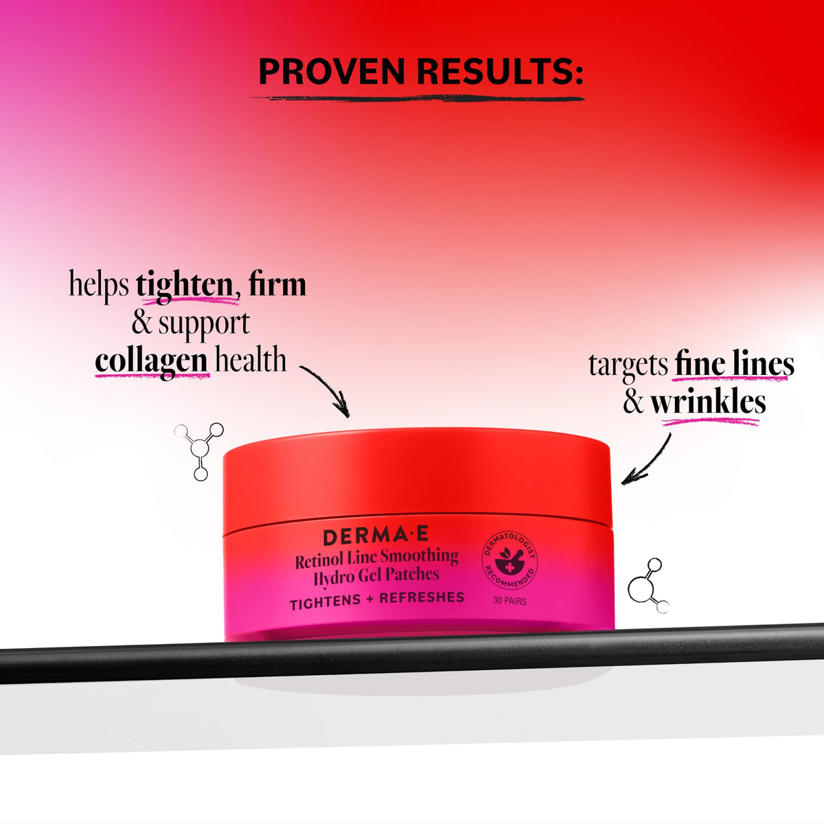 Derma E single patch pair on backing for easy application