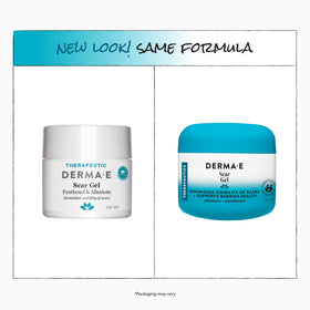 Derma E gel massaged into body scar area to improve texture