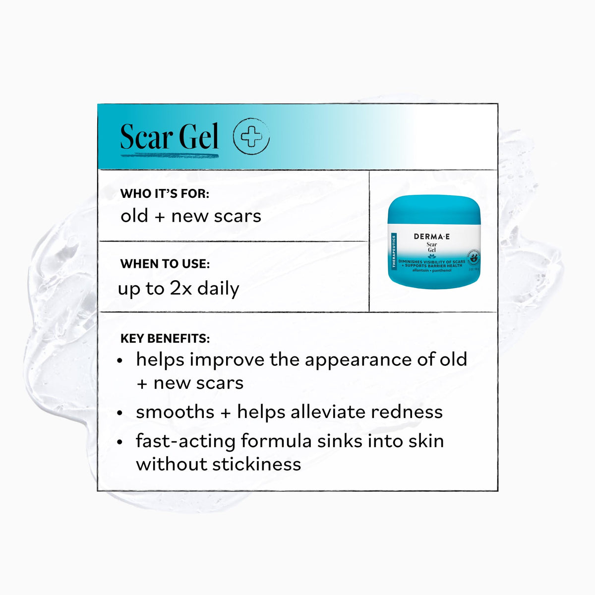 Derma E ingredient label highlighting panthenol, allantoin and onion extract