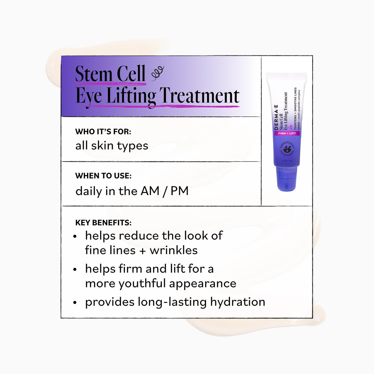 Derma E next to a coin showing 0.5oz size for convenient travel and use