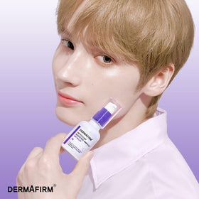 Dermafirm ampoule being applied to face demonstrating layering ease