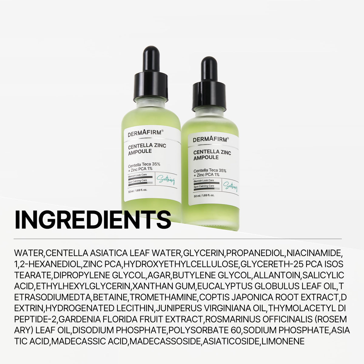 Dermafirm ampoule on bathroom shelf in routine setting showing calming skincare ritual
