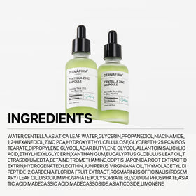 Dermafirm ampoule on bathroom shelf in routine setting showing calming skincare ritual