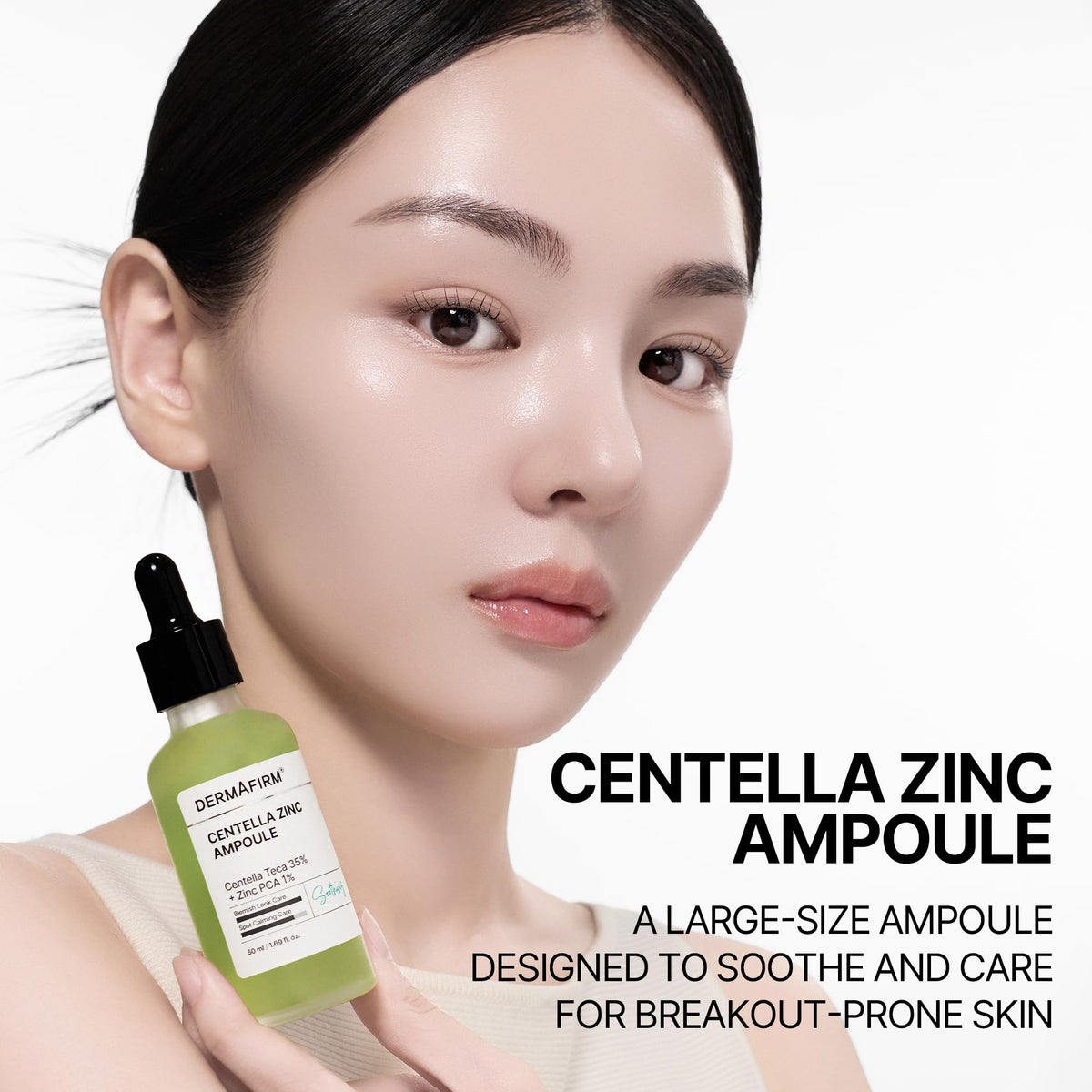 Dermafirm close-up serum drop texture showing lightweight gel and fast absorption
