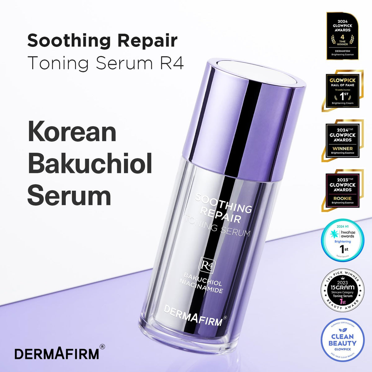 Dermafirm serum being smoothed on skin for calming, even tone