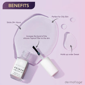 Dermaflage primer brush applicator close-up, precise placement benefit