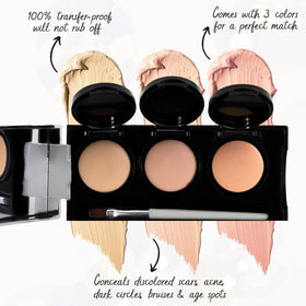Dermaflage close-up texture of concealer showing creamy consistency and blendability