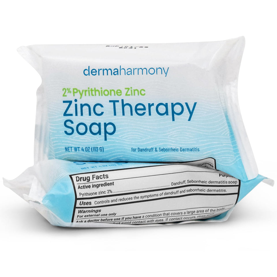Dermaharmony front packaging showing two individually wrapped 4 oz bars for targeted relief