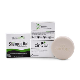 Dermaharmony shampoo bar creating lather in shower to demonstrate gentle cleansing