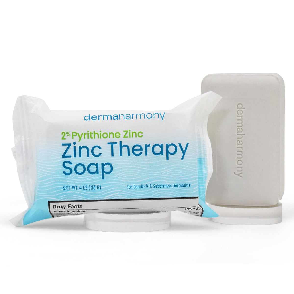 Dermaharmony lathered soap in hand demonstrating gentle foaming and soothing action