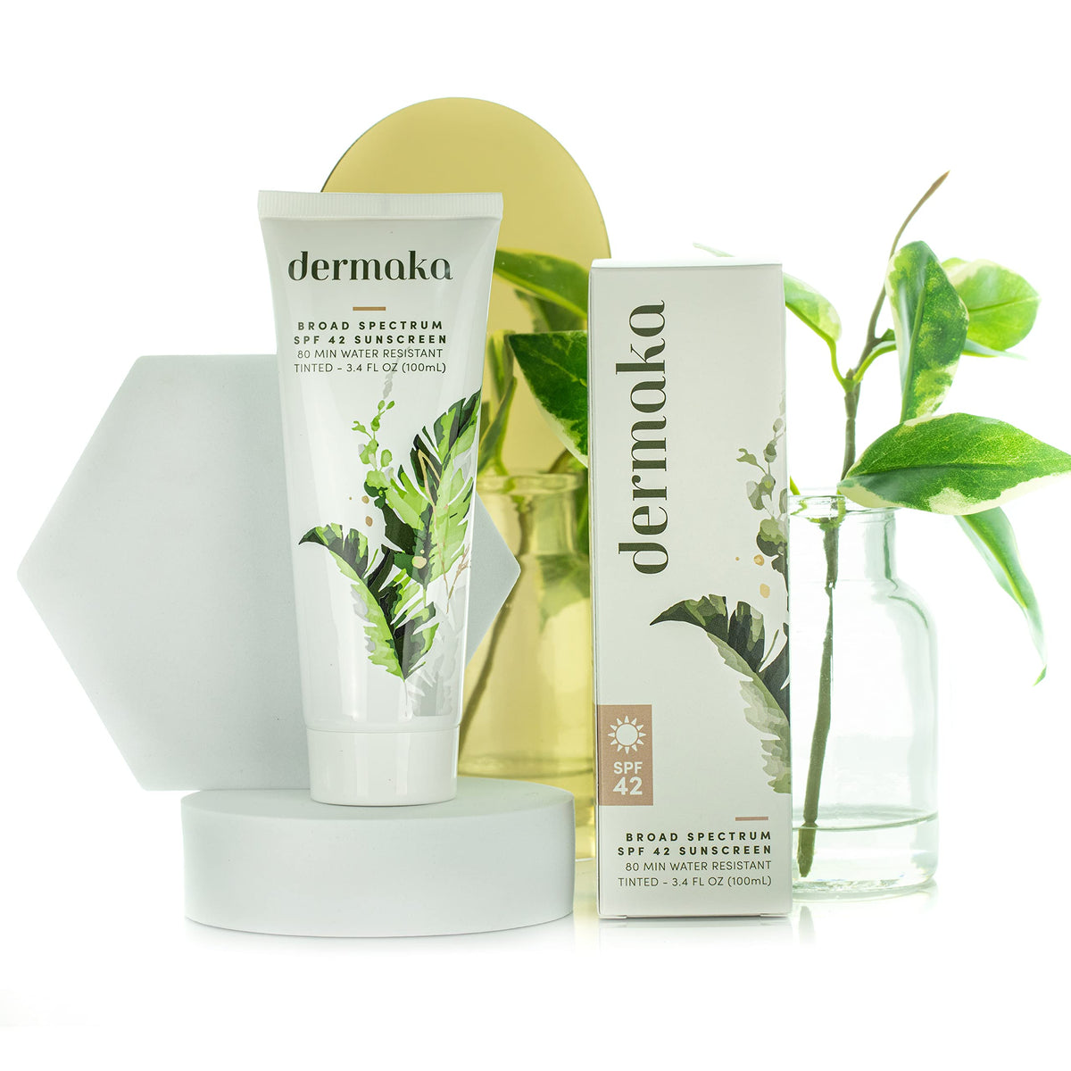 Dermaka applied on cheek demonstrating blendable tint and coverage