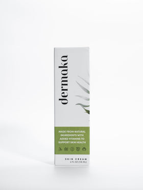 Dermaka jar on bathroom shelf styled with towels for everyday use