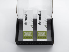 Dermaka lifestyle bathroom display indicating daily skincare routine
