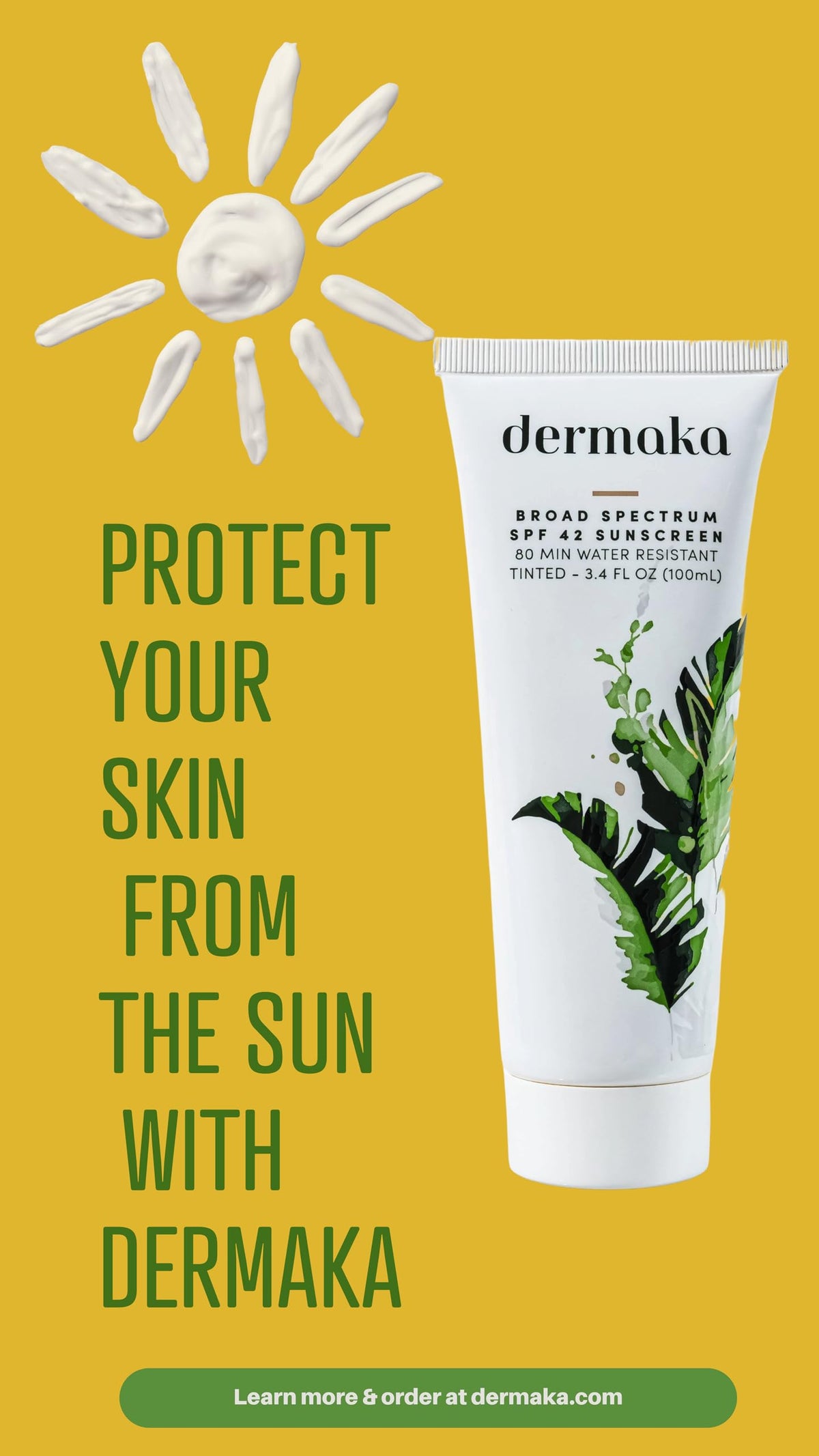 Woman outdoors applying Dermaka sunscreen showing daily protective use
