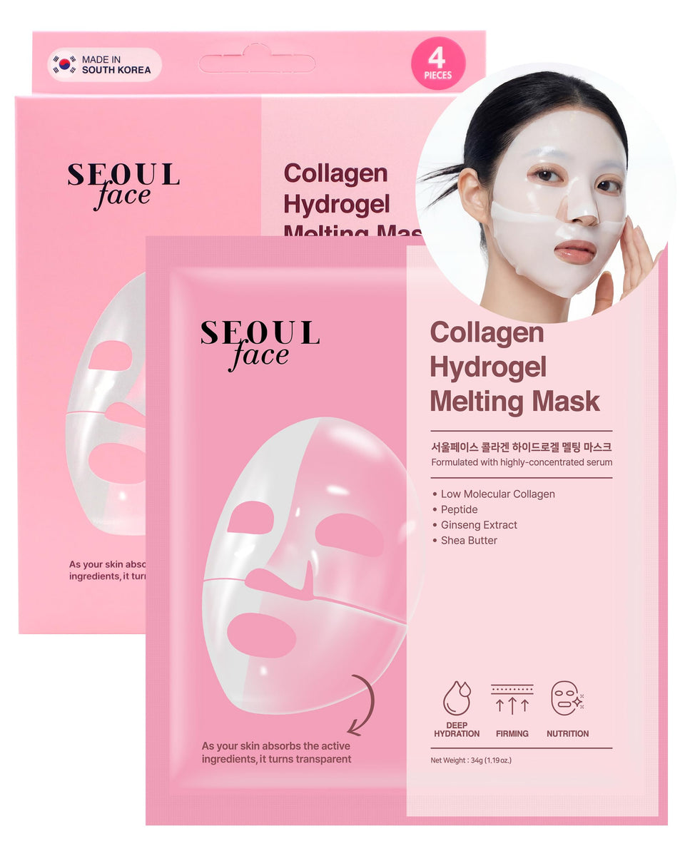 DERMAL front packaging showing four individual overnight hydrogel masks and benefits