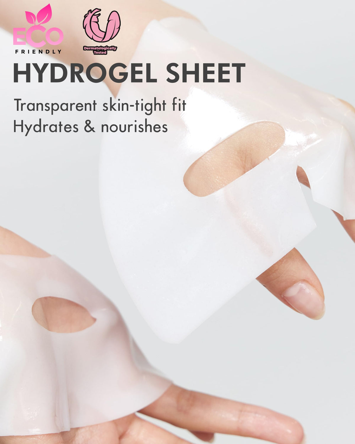 DERMAL mask turning transparent to show absorption and visible working process