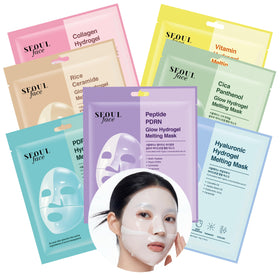 DERMAL front box shot showing all seven masks and benefits