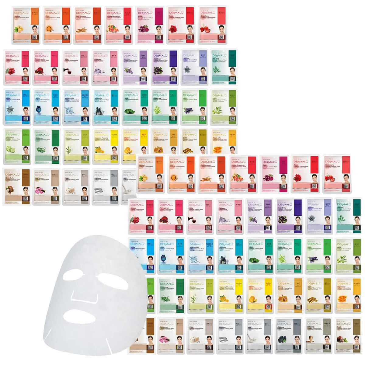 DERMAL front packaging collage showing variety and value