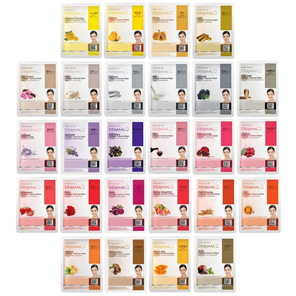 DERMAL front packaging showing 26-mask combo and quick benefits