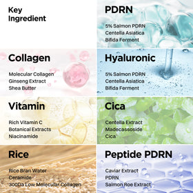 DERMAL ingredient collage with collagen, hyaluronic, peptide benefits