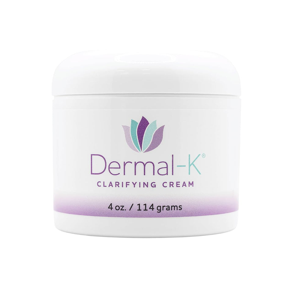 Dermal-K front packaging showing 4 oz jar and label, highlights hydration benefit