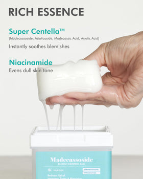 DERMAL open jar with included tweezers for hygienic pad removal and storage