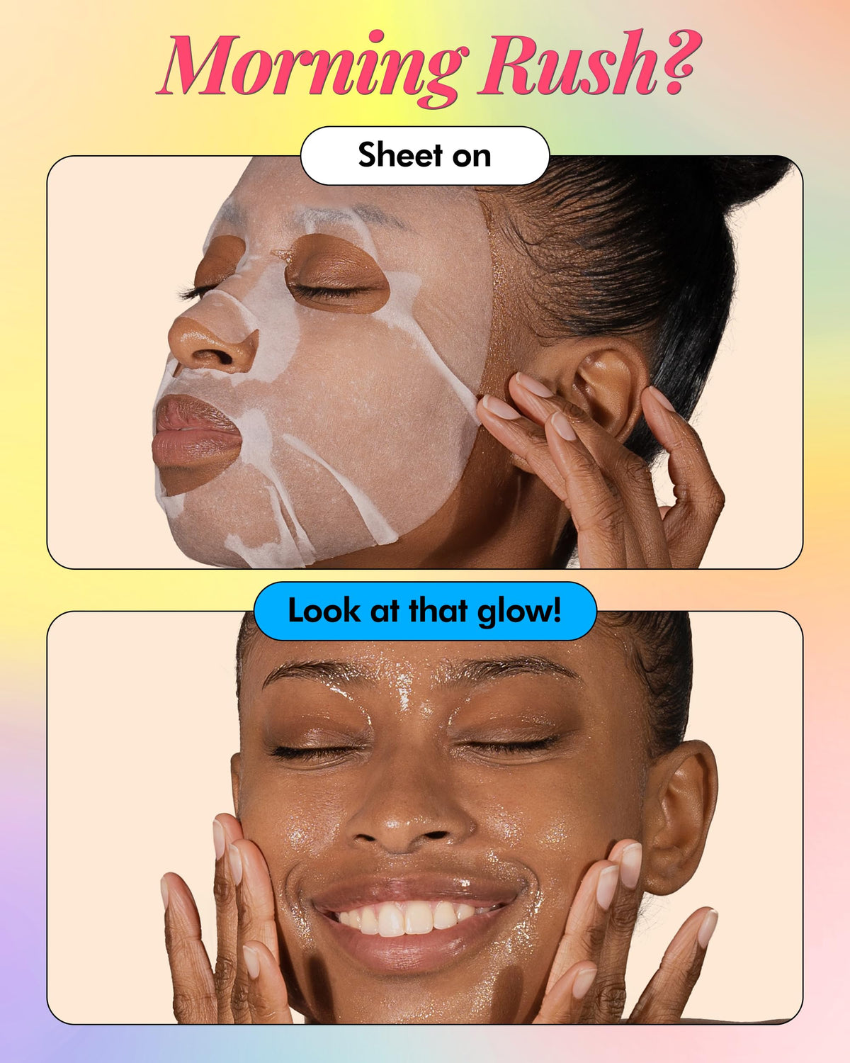 DERMAL mask being worn while relaxing to demonstrate quick routine