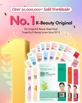 DERMAL single mask closeup displaying sheet fit and calming ingredients