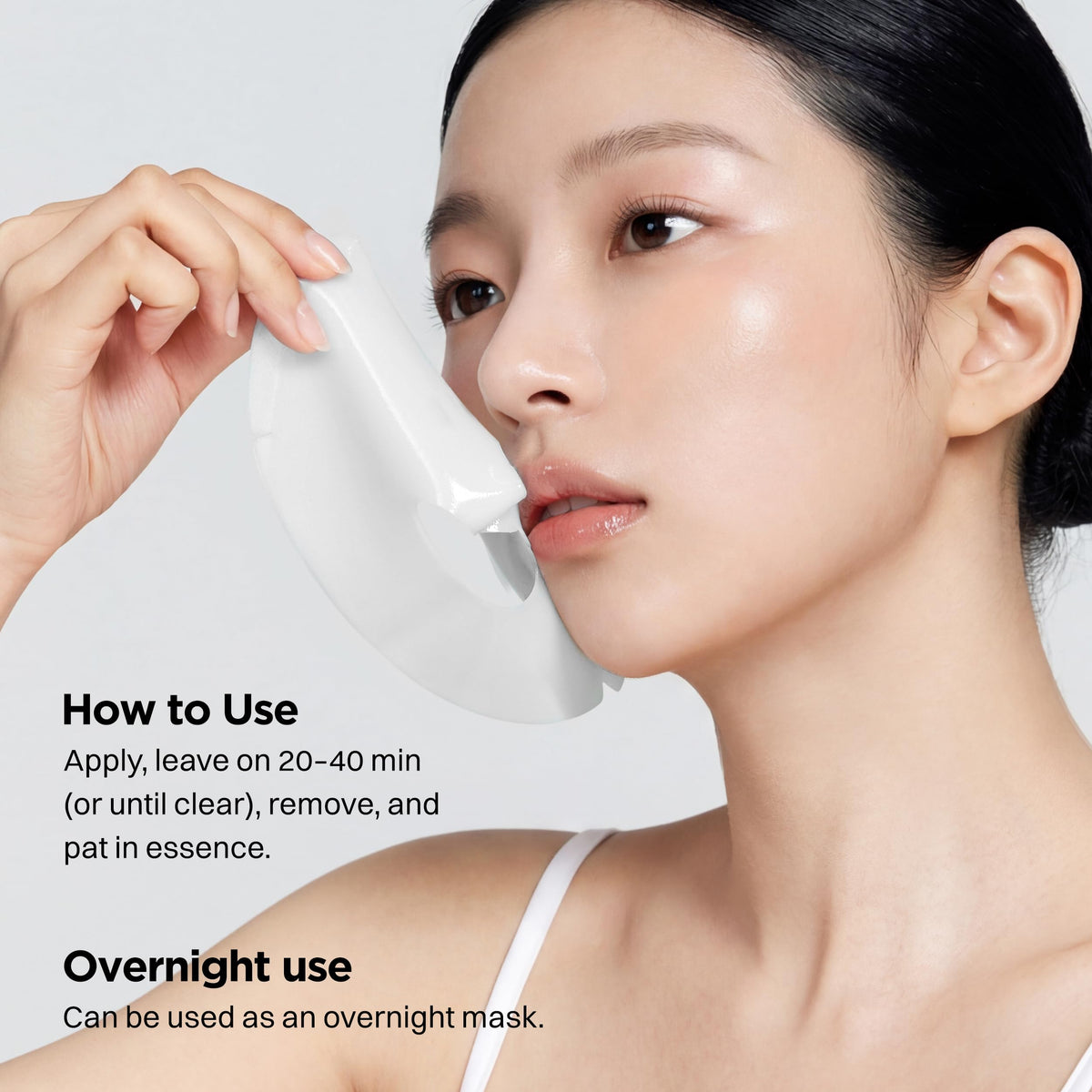 DERMAL mask next to hand for scale showing generous 34g essence