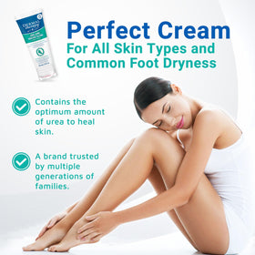 Dermal Therapy on bathroom vanity illustrating easy daily foot care