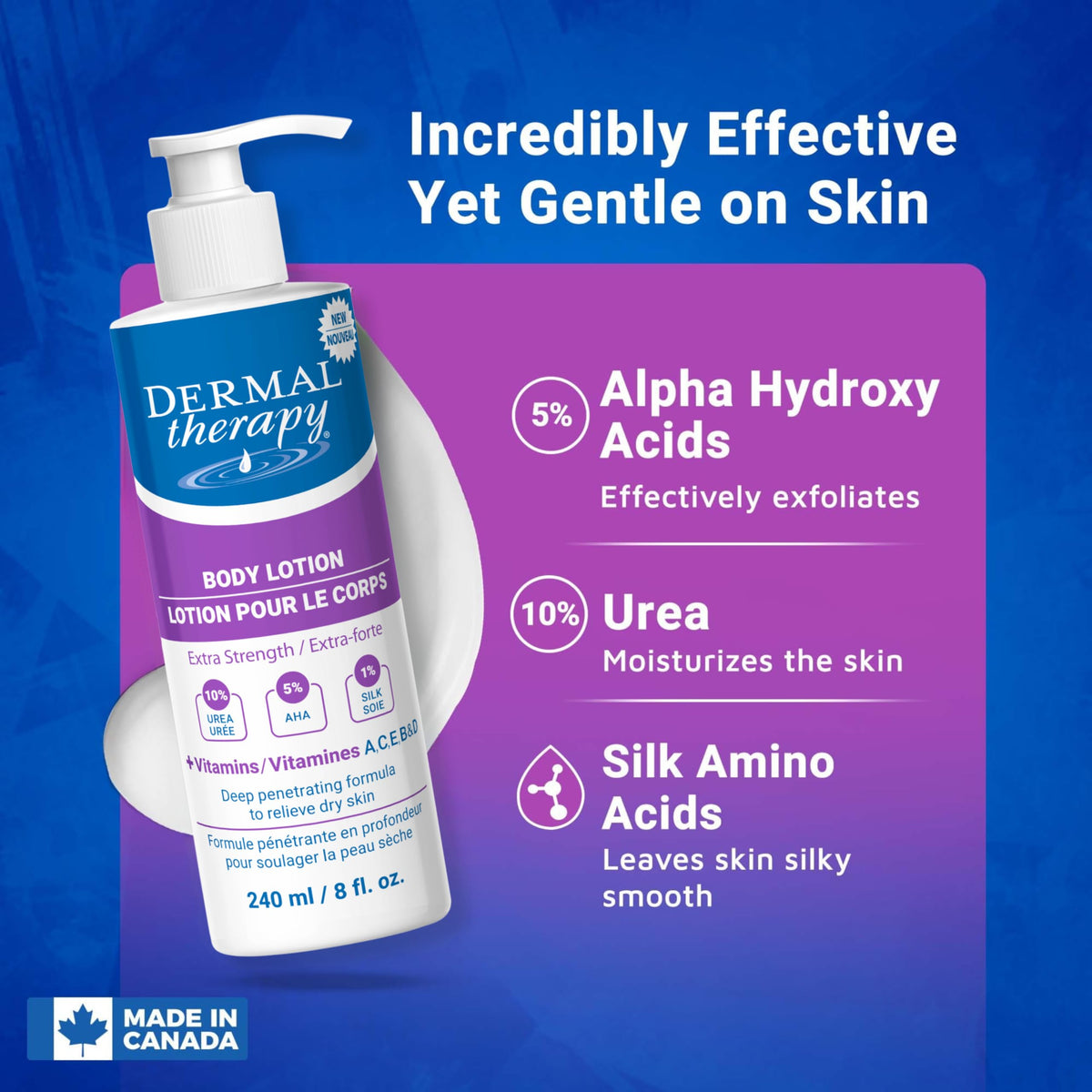 Dermal Therapy pump dispensing silky lotion texture for quick absorption