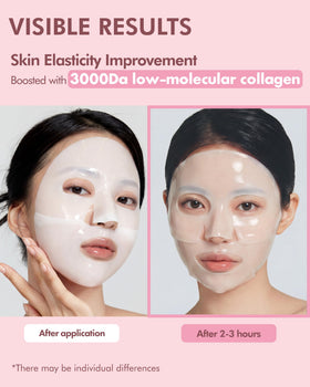 DERMAL two-piece gel mask worn on face demonstrating secure contour fit for sleep