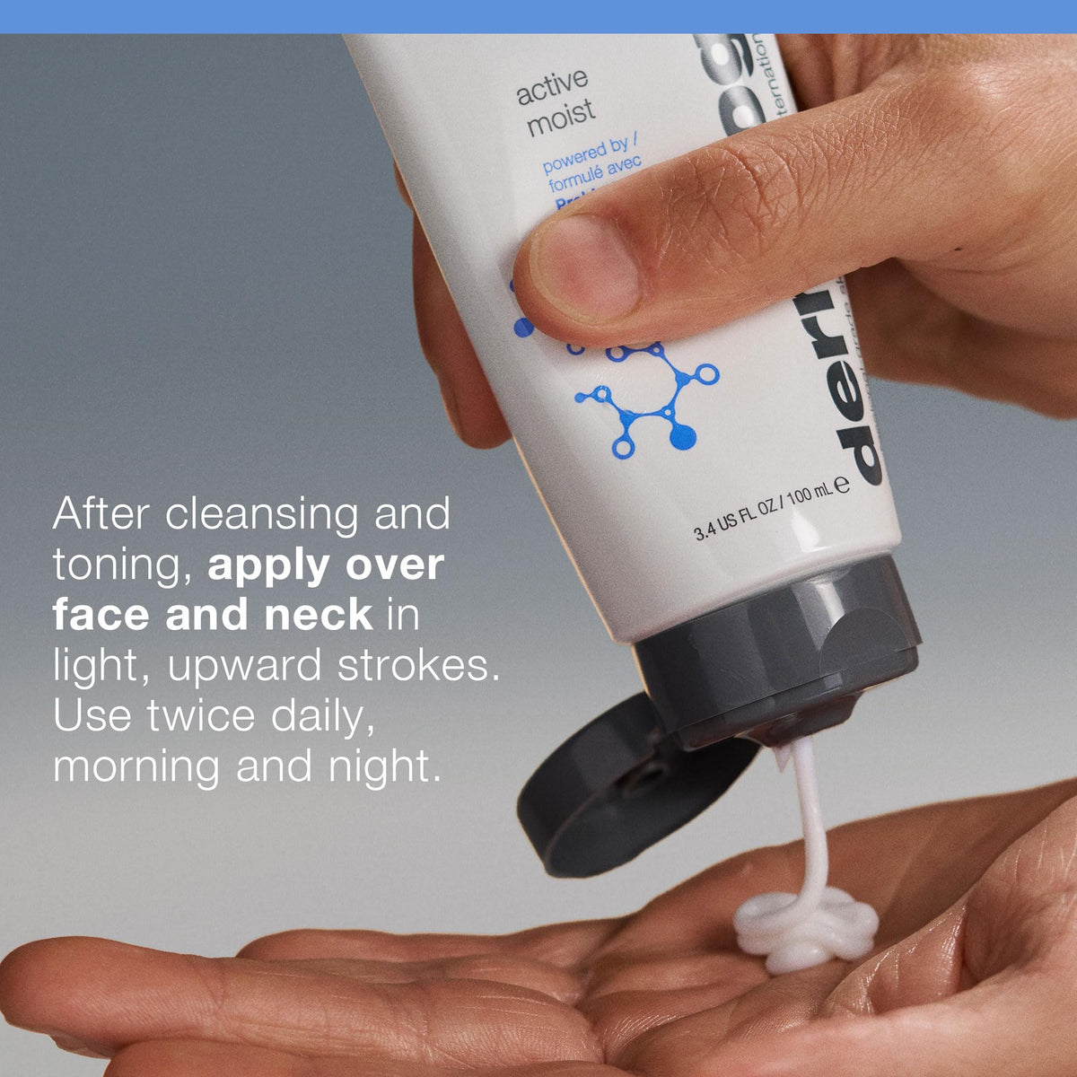 Dermalogica applied on hand to show easy spreadability and instant hydration