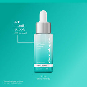 Dermalogica bottle held in hand showing 1 fl oz size and travel-friendly benefit